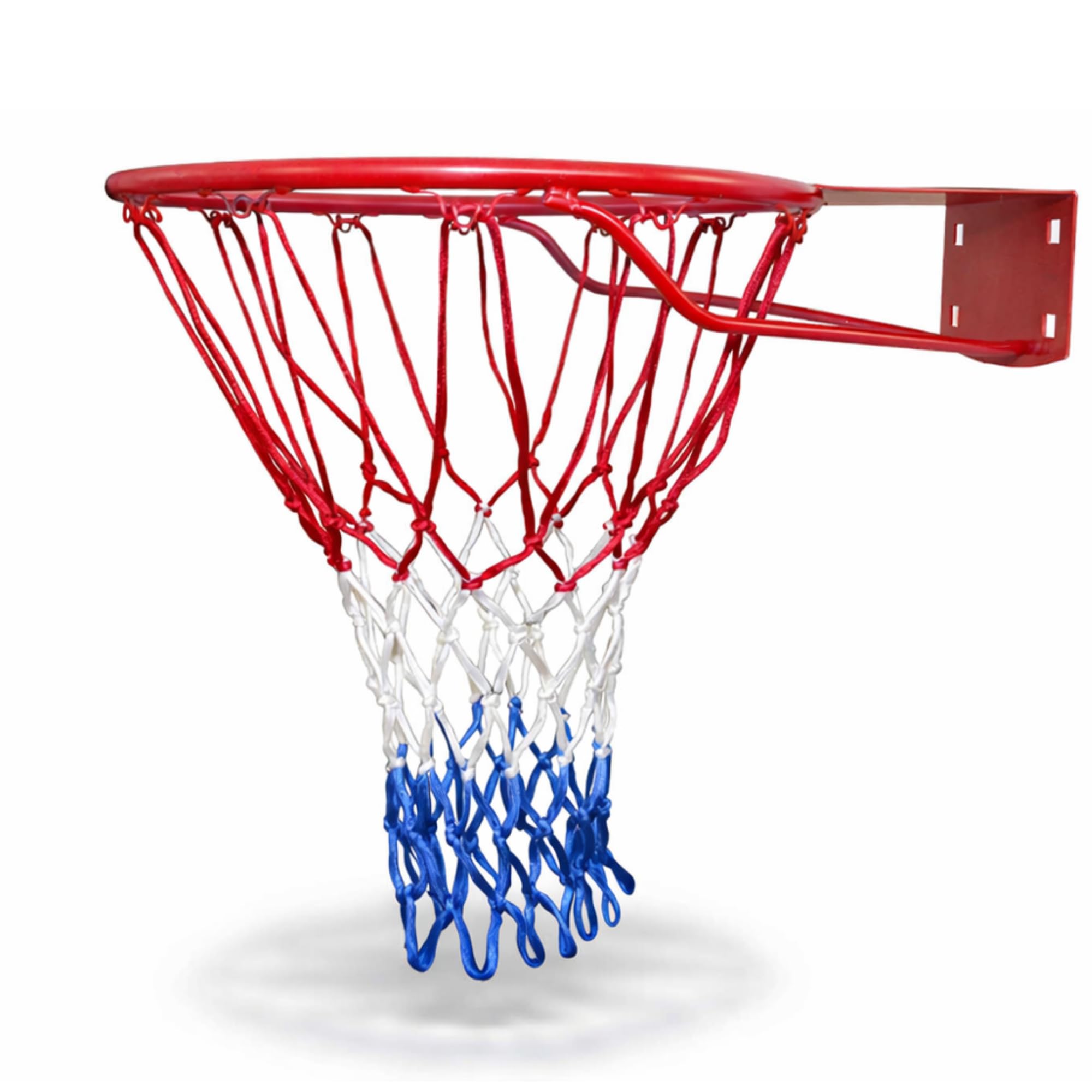 Basketball Hoop 18"/45cm – Wall Mounted Outdoor Hanging Ring with Net – Heavy Duty Steel Basket for Training & Recreation (Multi)