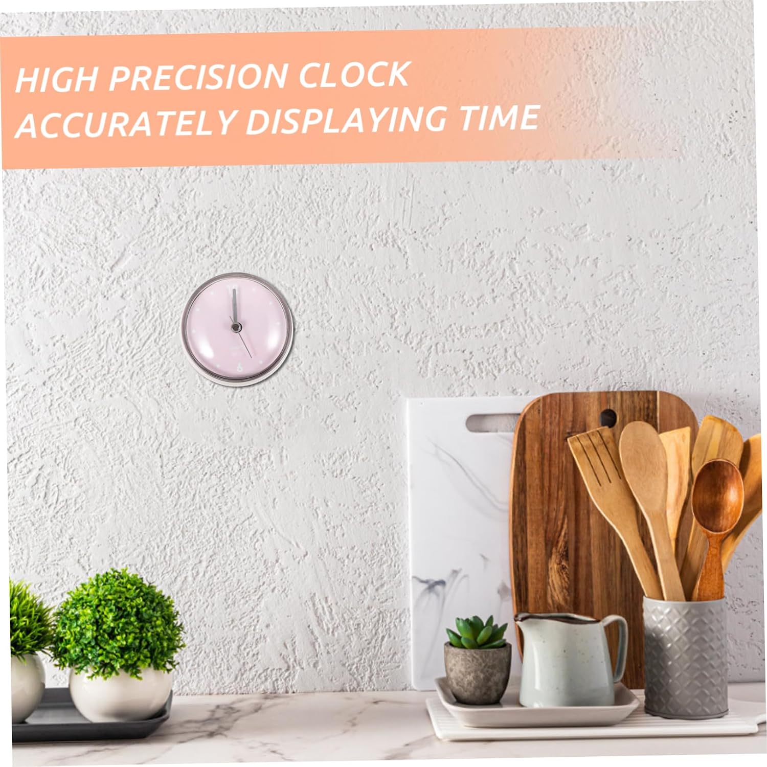 2pcs Mini Shower Clock with Cup Silent Wall Clock for Bathroom Kitchen and Bedroom Easy to Install and Space-Saving Design Dial Base