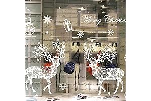 ONDY Christmas Snowflake Window Cling Stickers for Glass, Xmas Decals Decorations