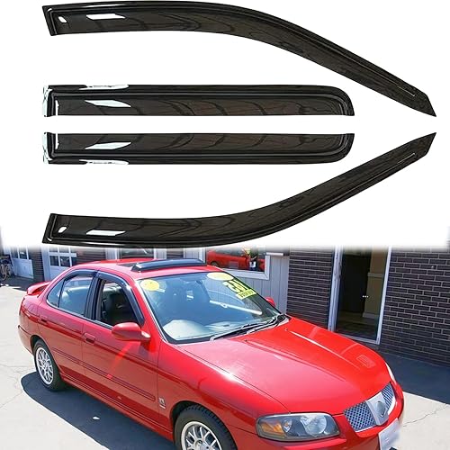 VICOJETOR Viseras de ventana impermeables a prueba de sol, 4 piezas de repuesto de protección para Nissan Sentra 94165 2007 2008 2009 2010 2011 2012