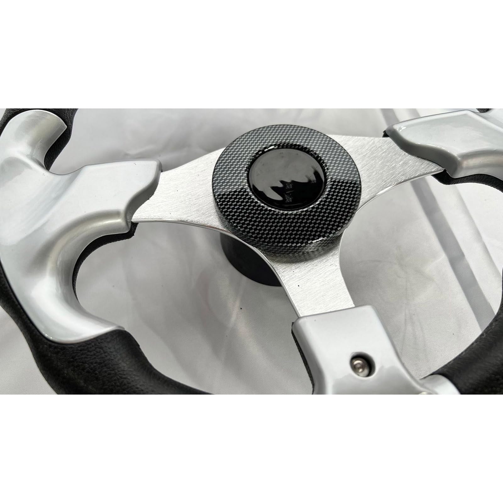 mioosho 12.5Inch Marine Boats Steering Wheel with Tapered Shafts, Rustproof Corrosions Steering Wheel for Marine Boats