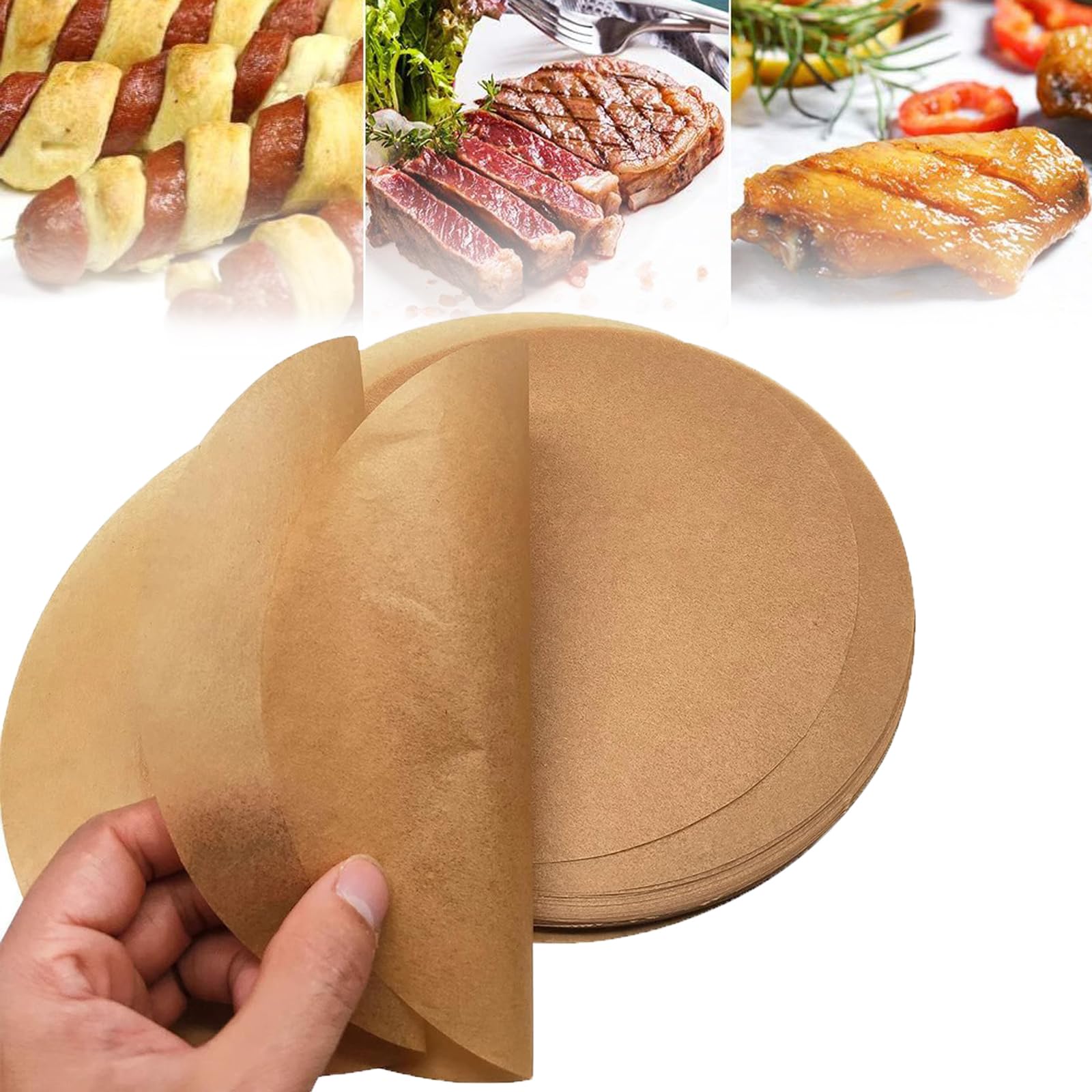 100 PCS 12 Inch Round Baking Parchment Paper Circles, Heat Resistant Cake Tin Liners Round Non Stick, Parchment Paper Sheets for Air Fryer Springform Cake Tin Pizza Pan Baking BBQ