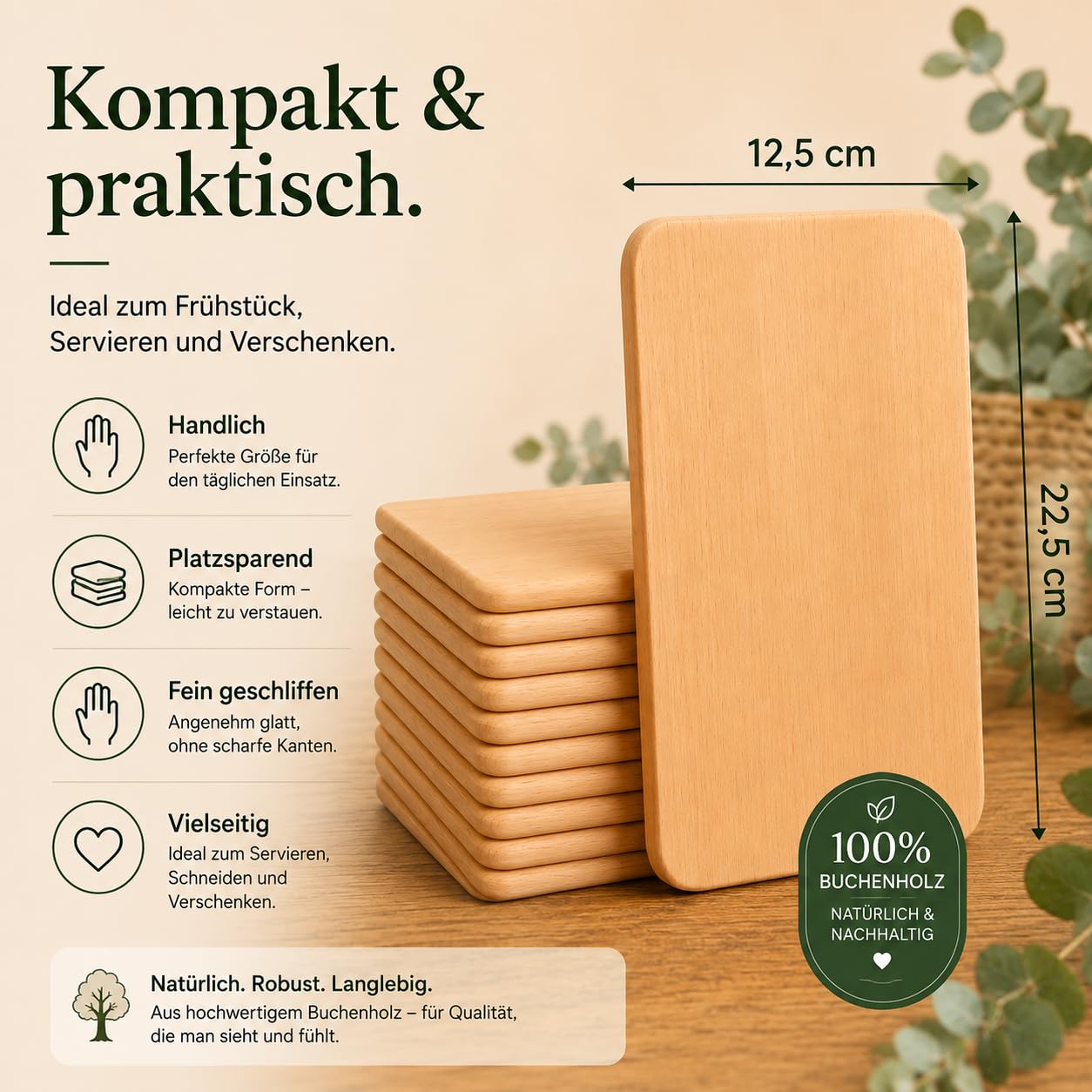20er Set Frühstücksbrettchen aus Holz - Brettchen - Holzbrettchen zum gravieren - Holzbretter zum basteln - Jausenbrett Holz - Brotzeitbrett - Vesperbrett - Frühstücksbretter