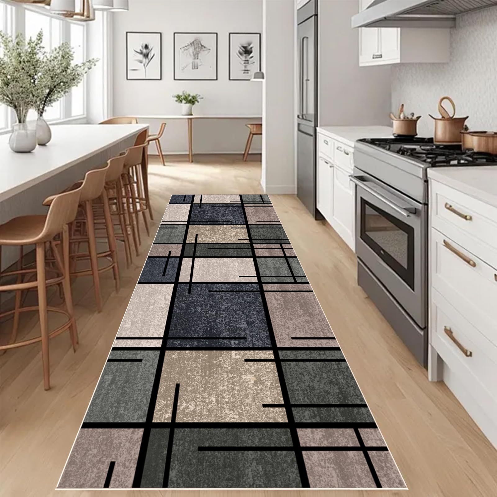 Długi dywan na korytarz dywan kuchenny zmywalny antypoślizgowy 70 x 300 cm dywan jadalnia przedpokój dywaniki dywanik dywanik korytarz korytarz do wejścia pralni salon sypialnia