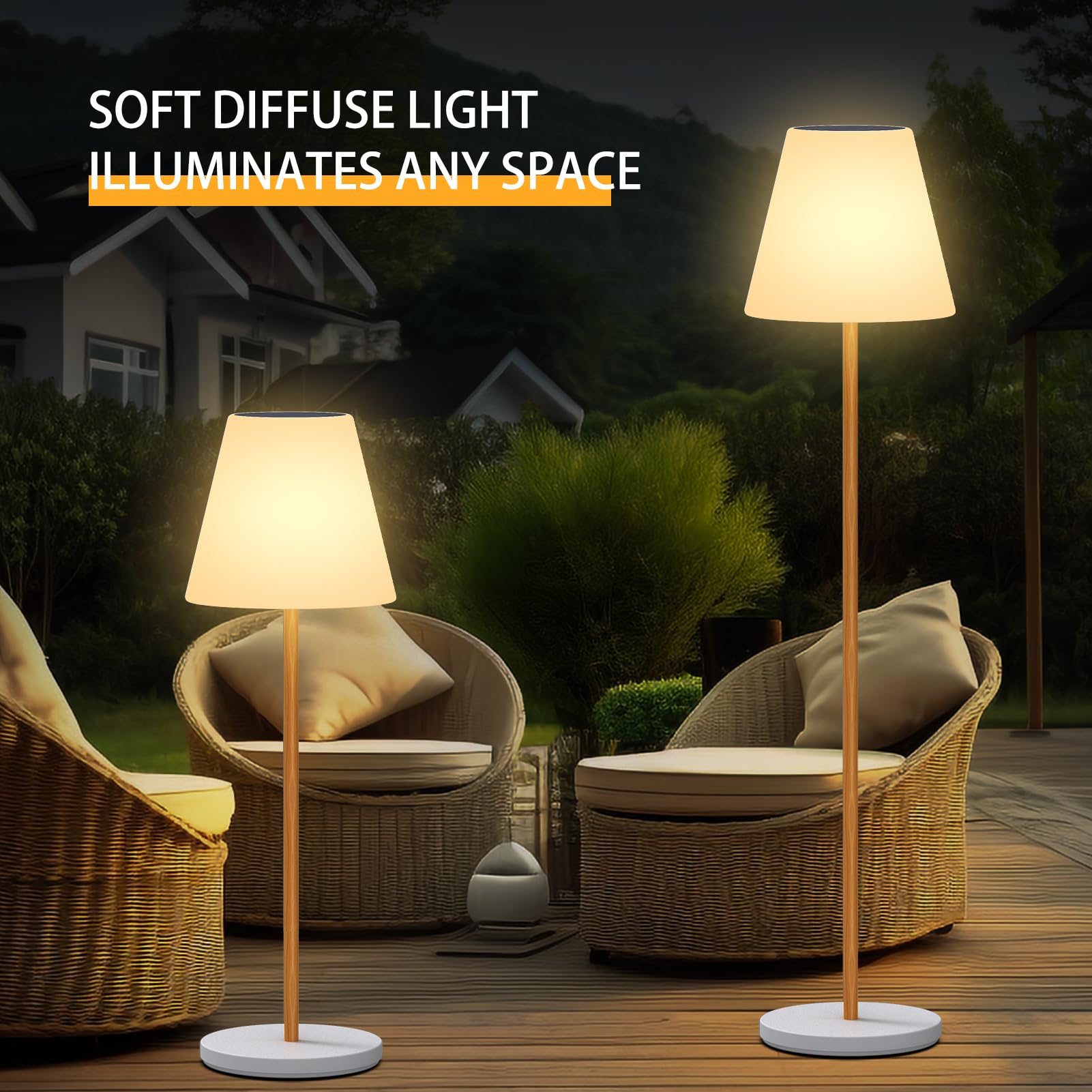 View of GGII Solar Floor Lamp Indoor&Outdoor Lamps for Patio, IP44 Waterproof ...