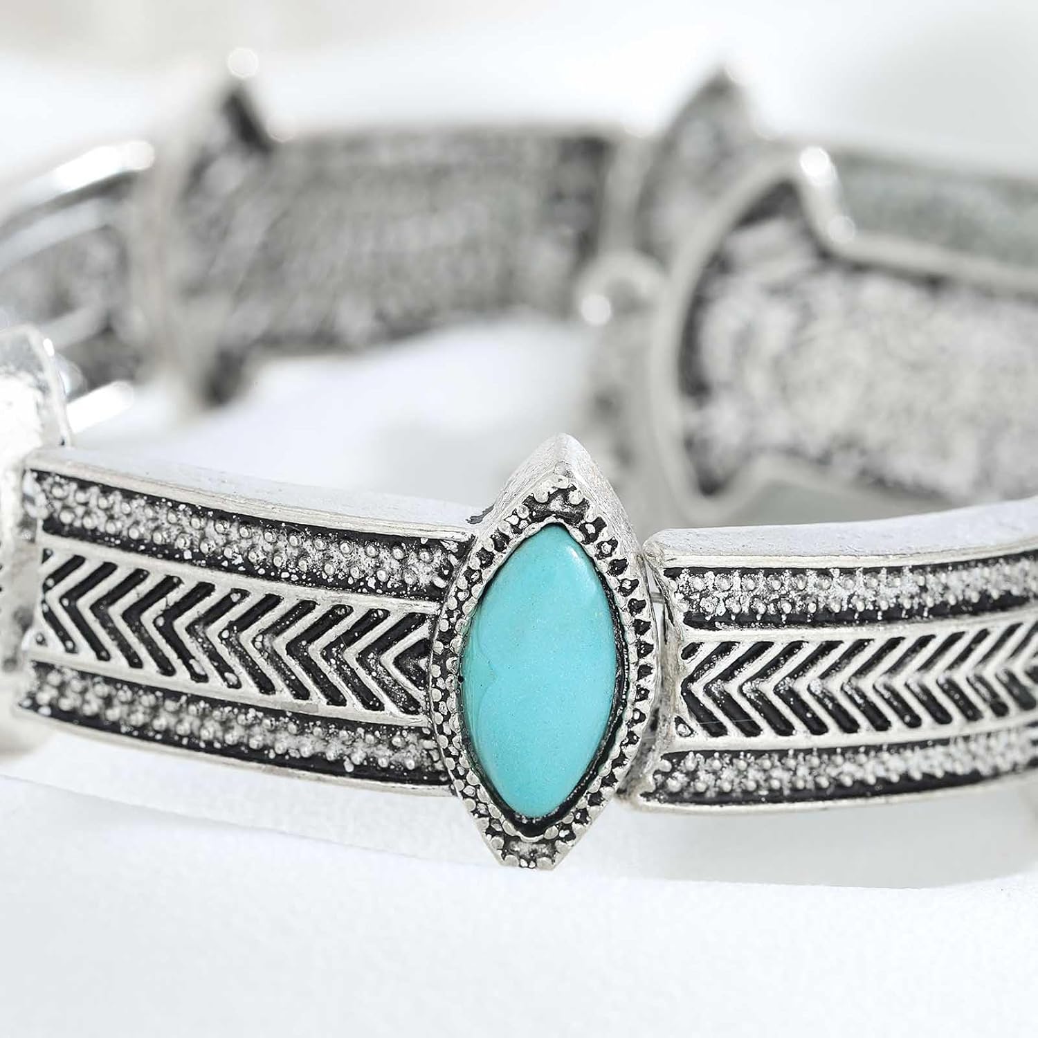 Olbye Turquoise Necklace Short Silver Choker Necklaces Western Personalize Boho Necklace Jewelry for Women - Image 6