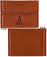 Vista 2 de Portatarjetas de piel sintética para nombre e inicial, de una cara (personalizable)