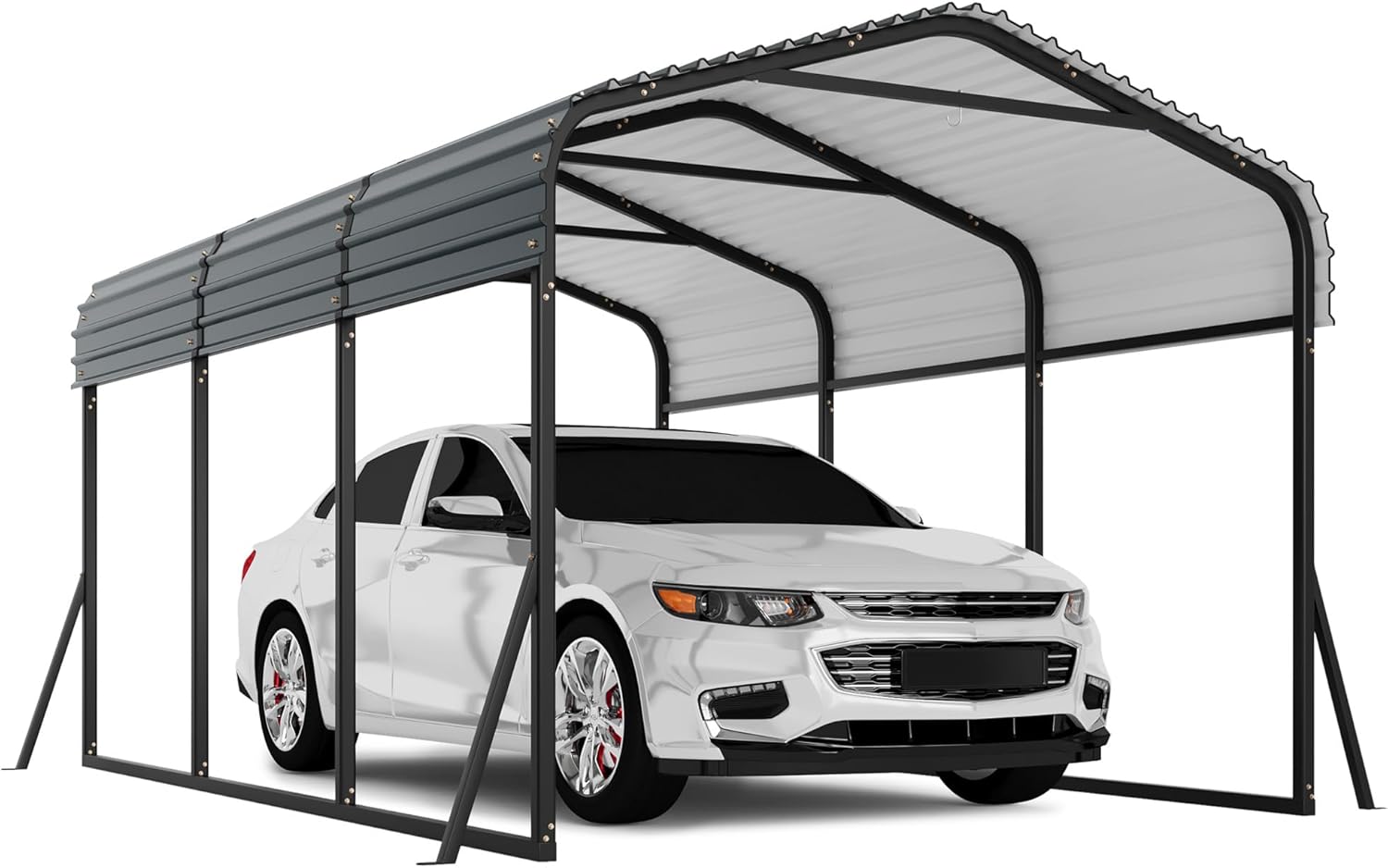 Incomplete box 3 only 10' x 15' x 8.5' Heavy Duty Metal Carport with Galvanized Steel Roof, Steel Carport Kits Outdoor with Metal Roof, Galvanized Car Shelter for Tractors, Pickup, Boat, Car 10X15 FT