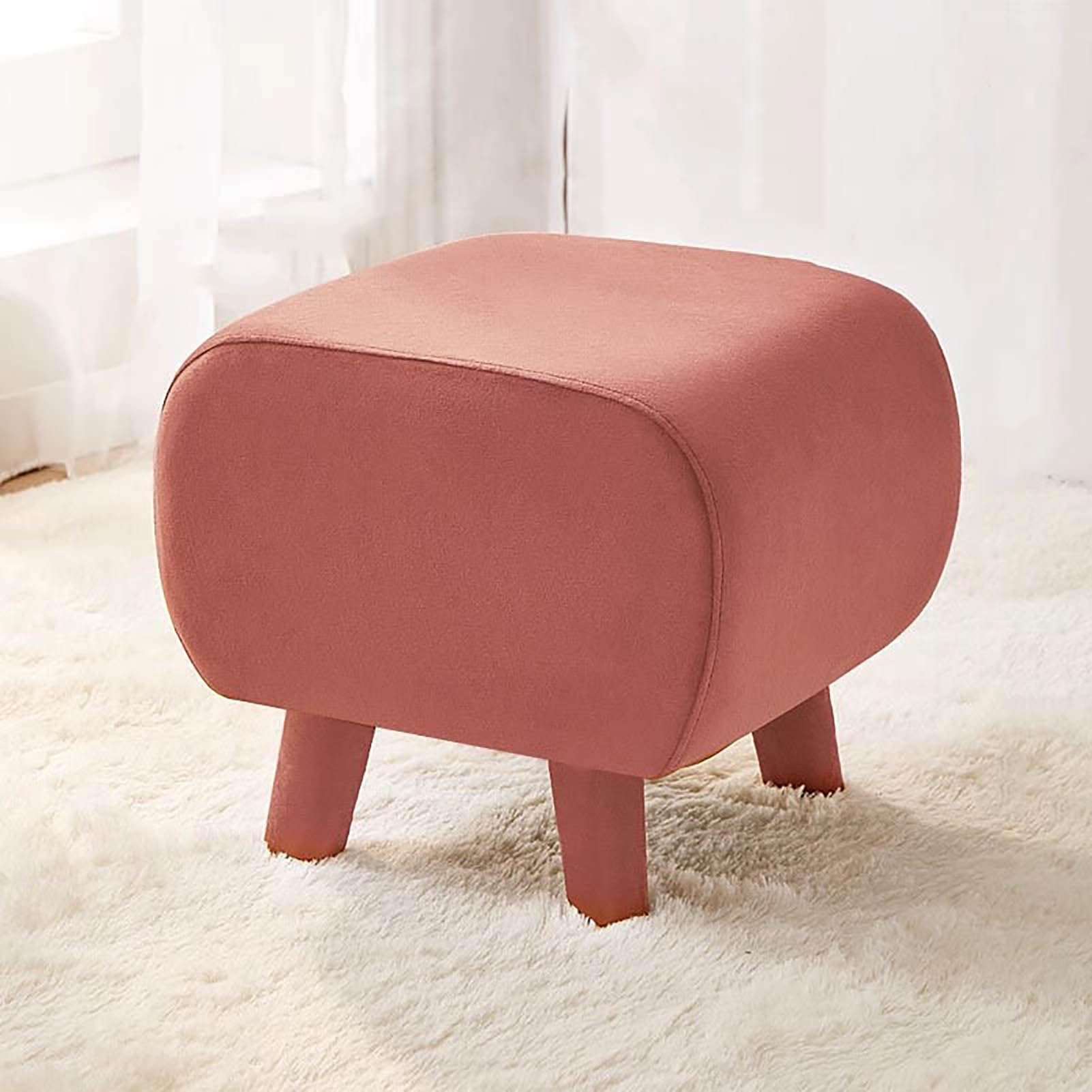 Petit repose-pieds ottoman velours pour soulager les jambes lourdes au salon