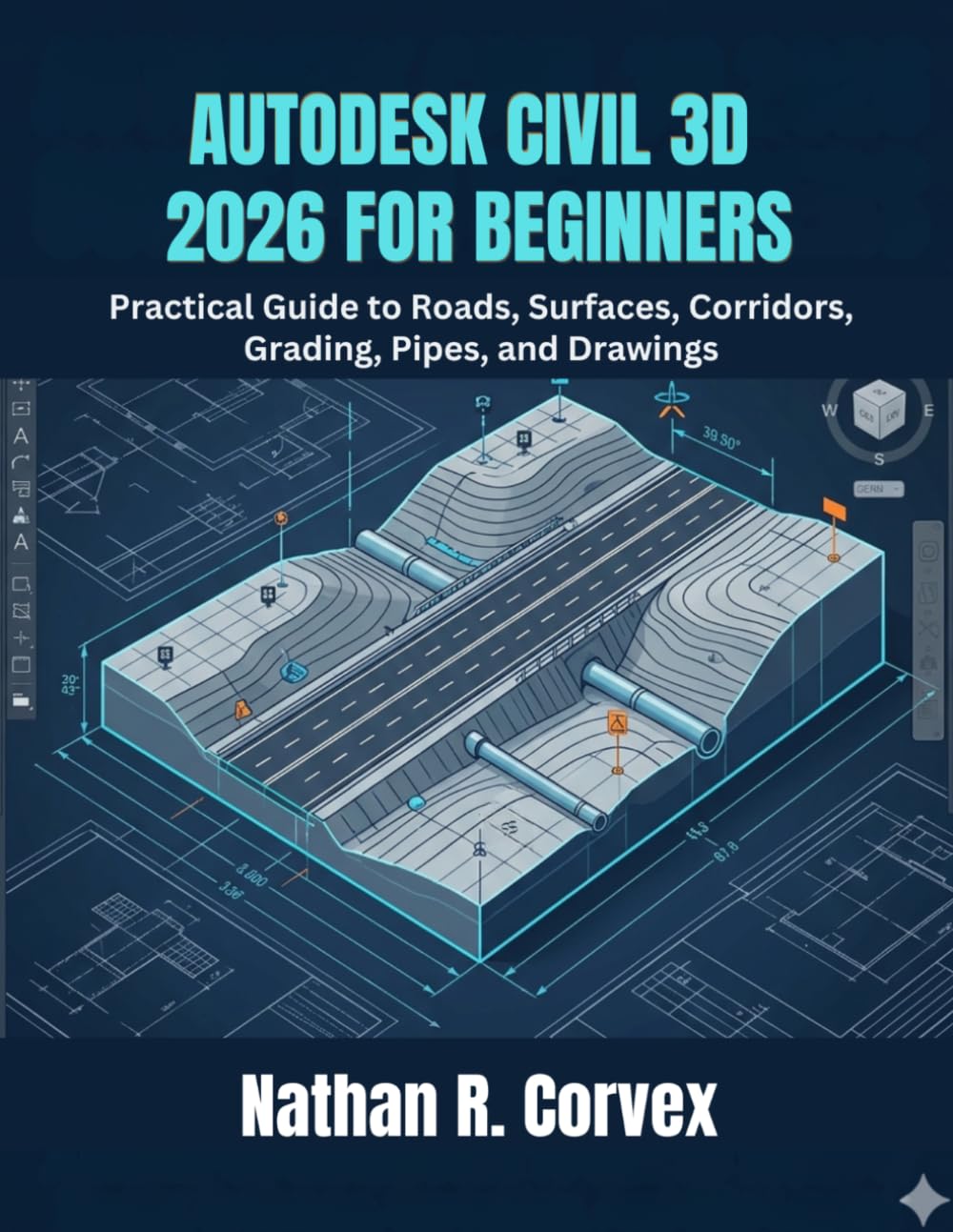 AUTODESK CIVIL 3D 2026 FOR BEGINNERS: Practical Guide to Roads, Surfaces, Corridors, Grading, Pipes, and Drawings