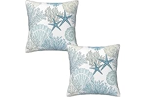 Coastal Ocean Themed Throw Pillow Covers (Set of 2)