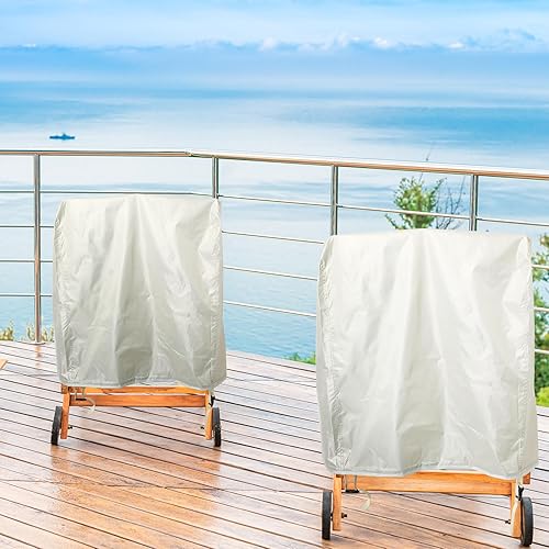 Miniatura 7 de Preboun 8 fundas impermeables para silla de patio, para exteriores, con bolsa de almacenamiento, fundas para muebles de patio, tela Oxford 210D,