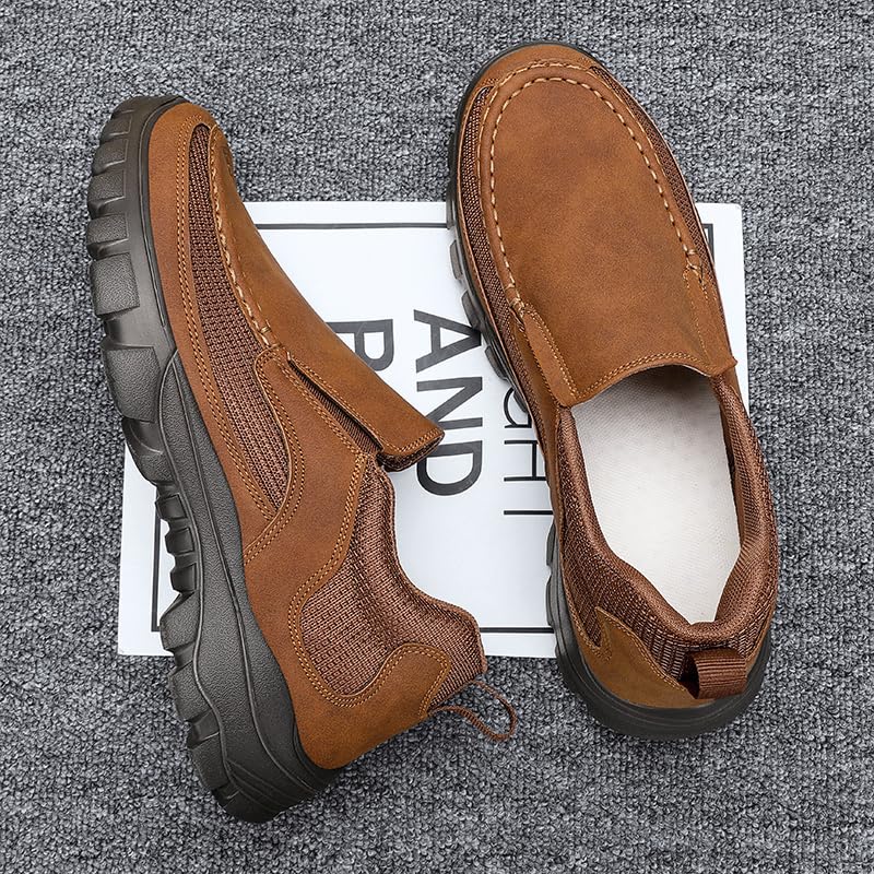 Men's Slip-On Casual Loafers, Mesh Knit Walking Shoes, Comfort Moccasin Style, Available in Black, Gray, Khaki2