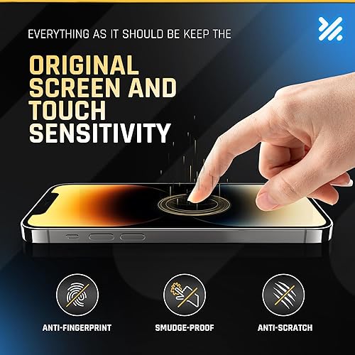 Miniatura 4 de Protector de pantalla de vidrio templado para iPhone 14 Pro de 6.1 pulgadas 10X Military, antiarañazos, huellas dactilares cobertura completa 9H+ 2