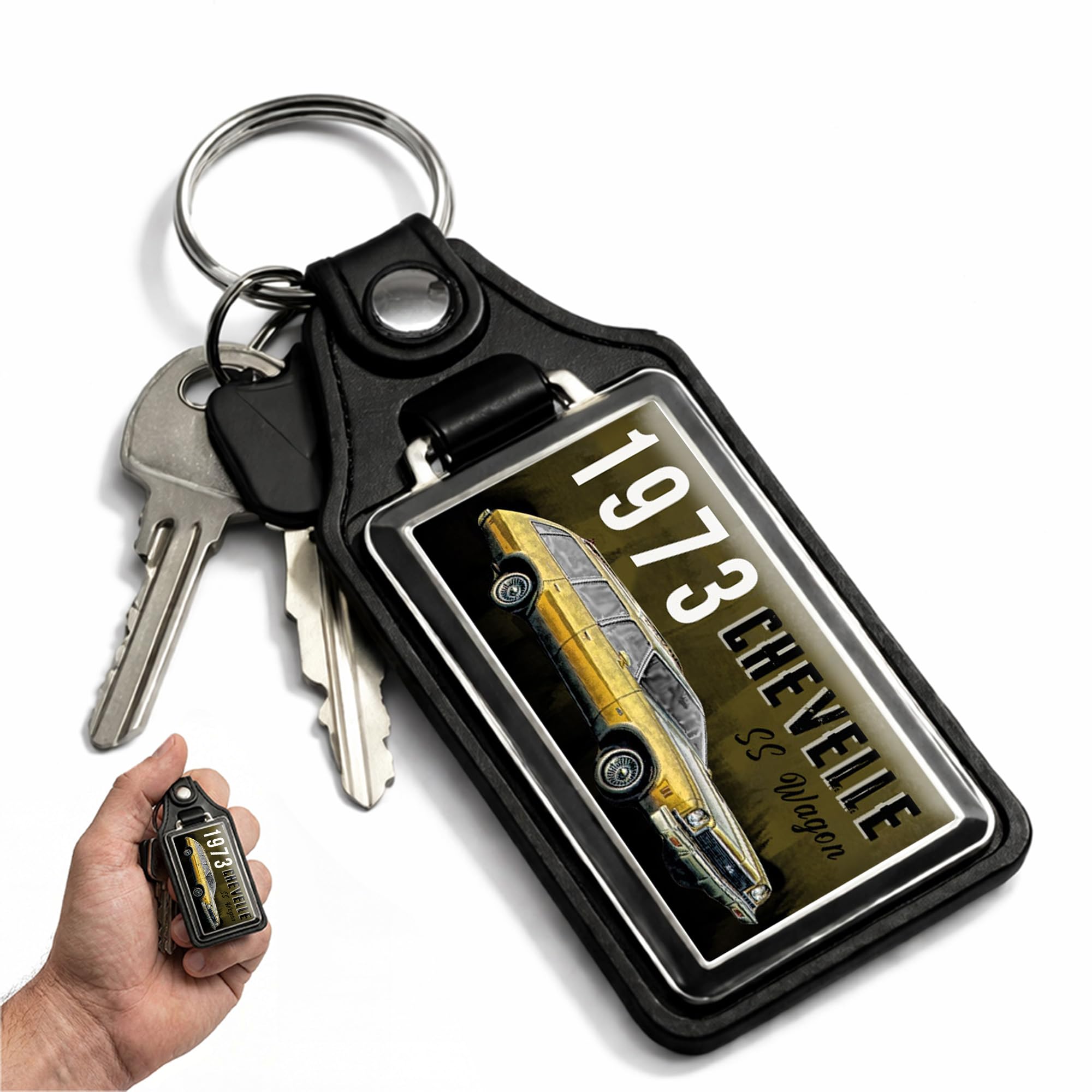 1973 Compatible with Chevelle SS Wagon Design Key Chain Key Holder Key Ring