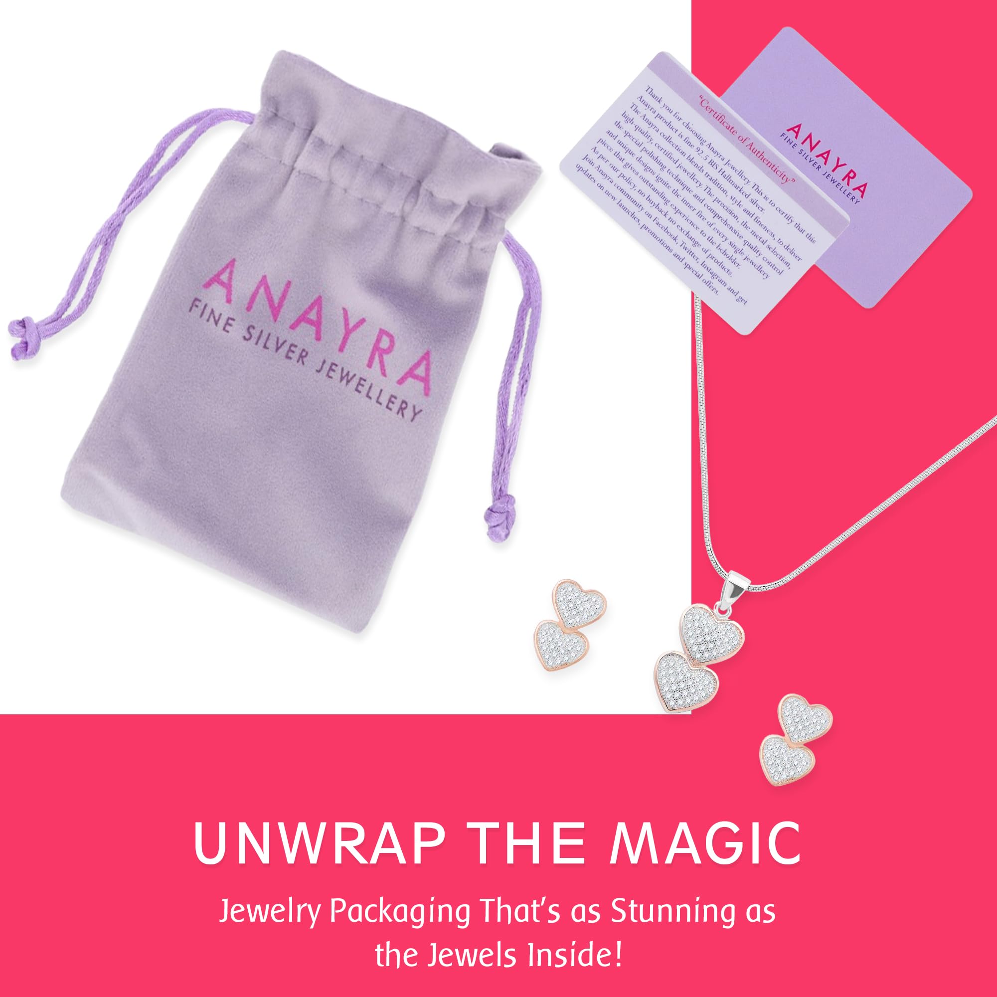 ANAYRA - Juego de colgante de plata para mujer, colgante de plata para mujer, joyería de plata 925 pura, regalo de aniversario para ella, regalo para mujer, regalo especial de cumpleaños, juego de