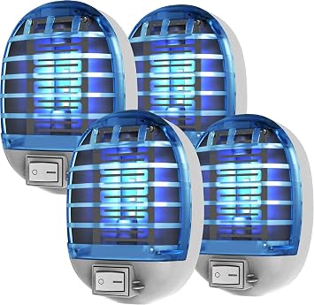 Bug Zapper Indoor, Mini Fly Zapper Trap Catcher Indoors, Electronic Mosquitoes Fruit Fly Killer Mosquito Zapper for Living Room, Home, Kitchen, Bedroom, Baby Room, Office, Bug Light 4 Packs