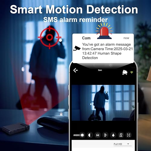 Miniatura 4 de Mini cámara oculta con visión nocturna  Cámara espía WiFi Ultra HD, visión remota, control de aplicación de teléfono de detección de movimiento y