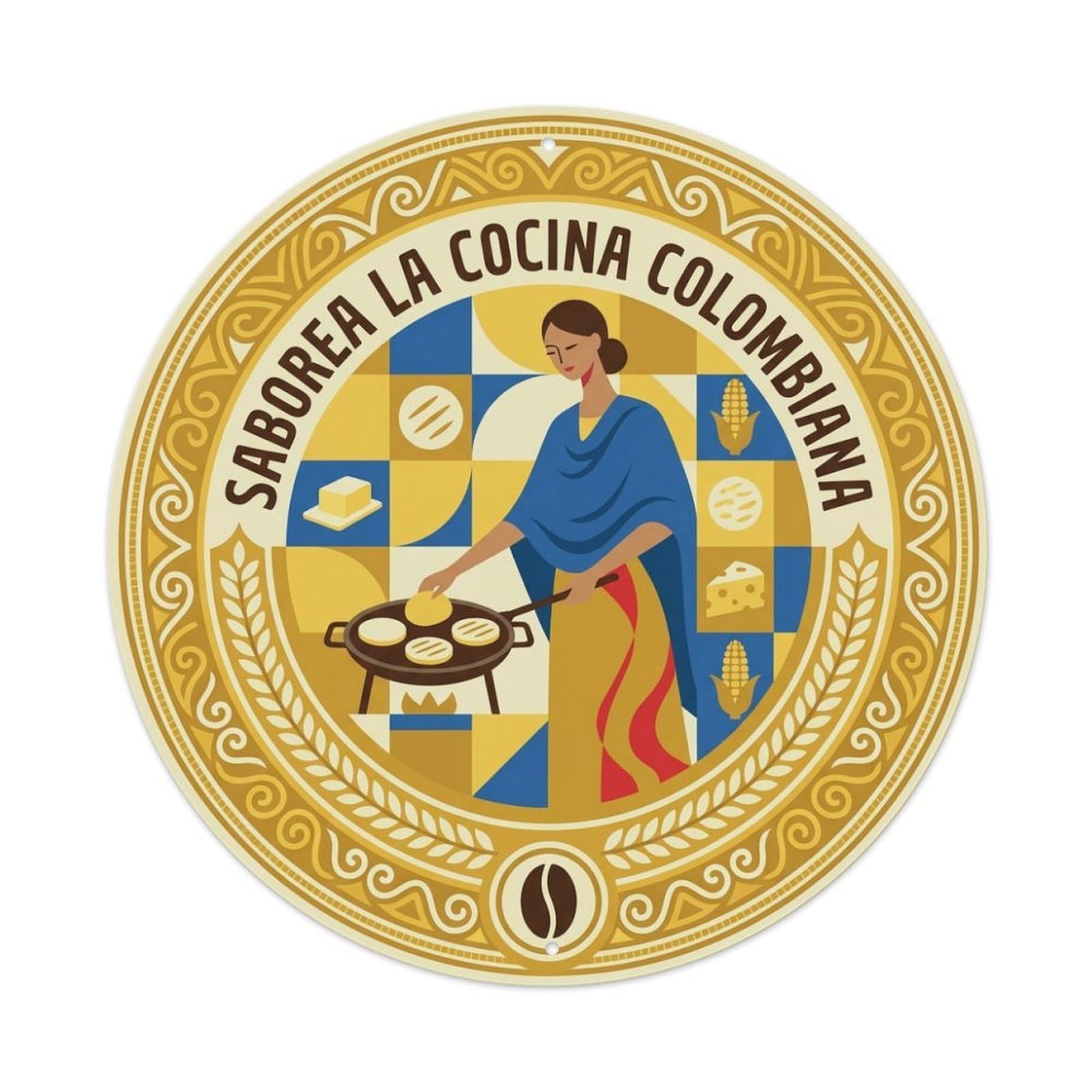 Arepas Colombian Cuisine Culinary Travel Food Metal Tin Sign