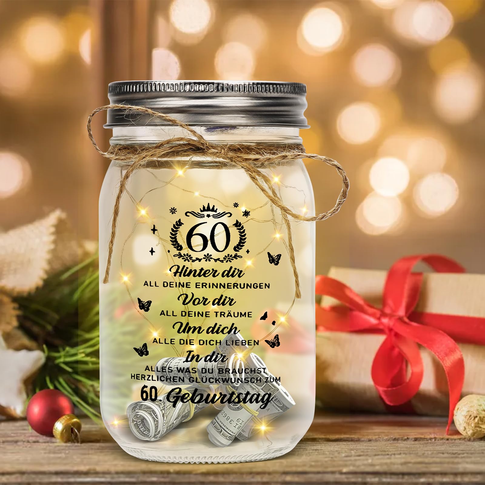 Luminosa Bottiglia LED Per 60° Compleanno - Regalo Emozionante E Unico