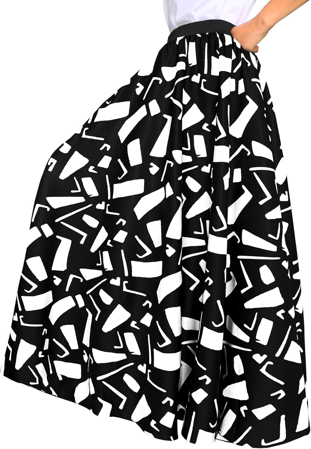 Afibi Women African Skirt Printed Ankara Maxi Skirt Dashiki Long Skirts with Pockets - Image 4