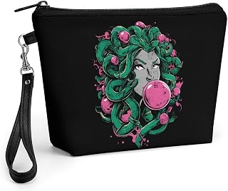 Medusa with Bubble Funny Women's Makeup Bag for Purse | Small Toiletry Bag Zippered Cosmetic Pouch Travel Organizer with Strap