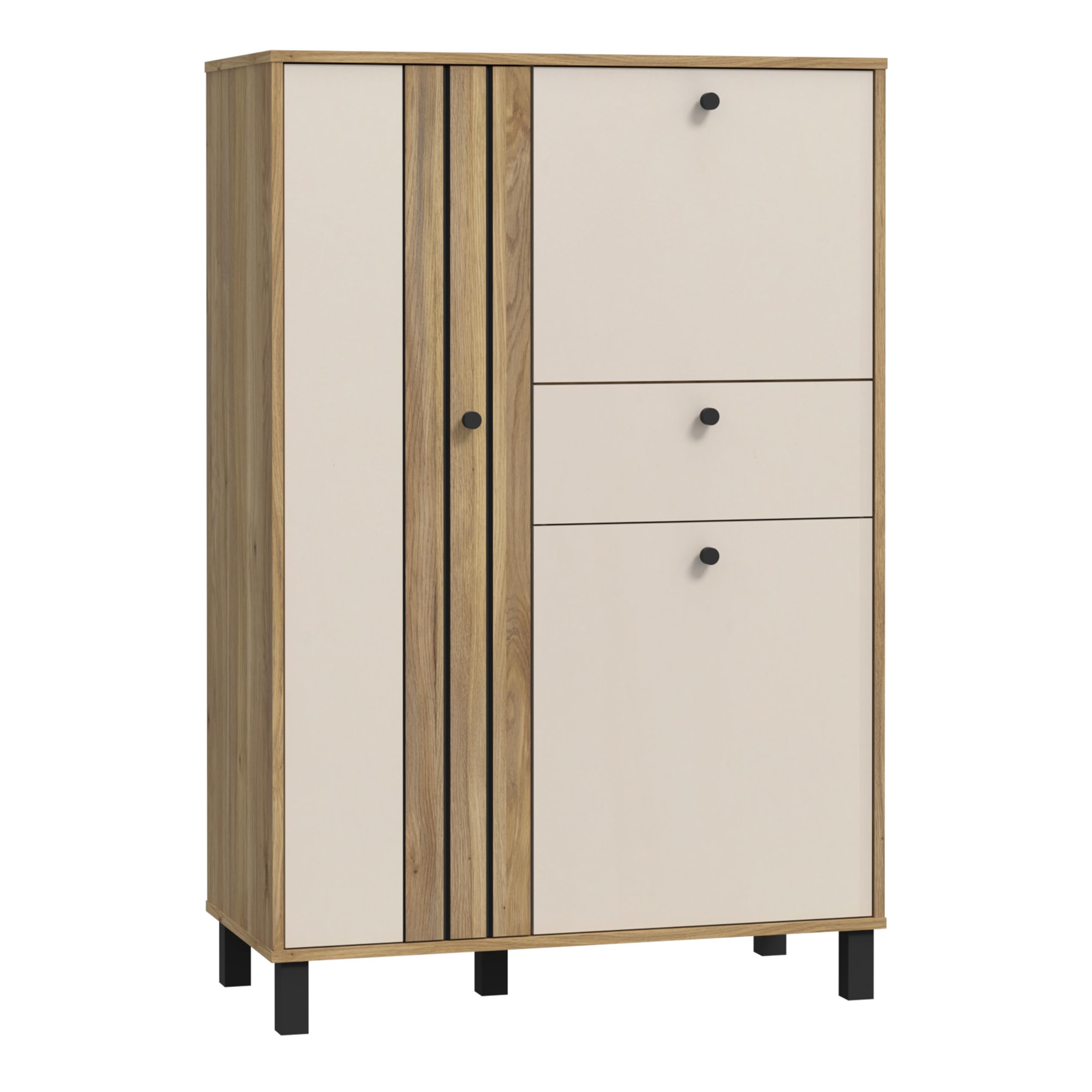 Furniture to Go | Grafton 3 Door 1 Drawer Cabinet In Cream and Oak