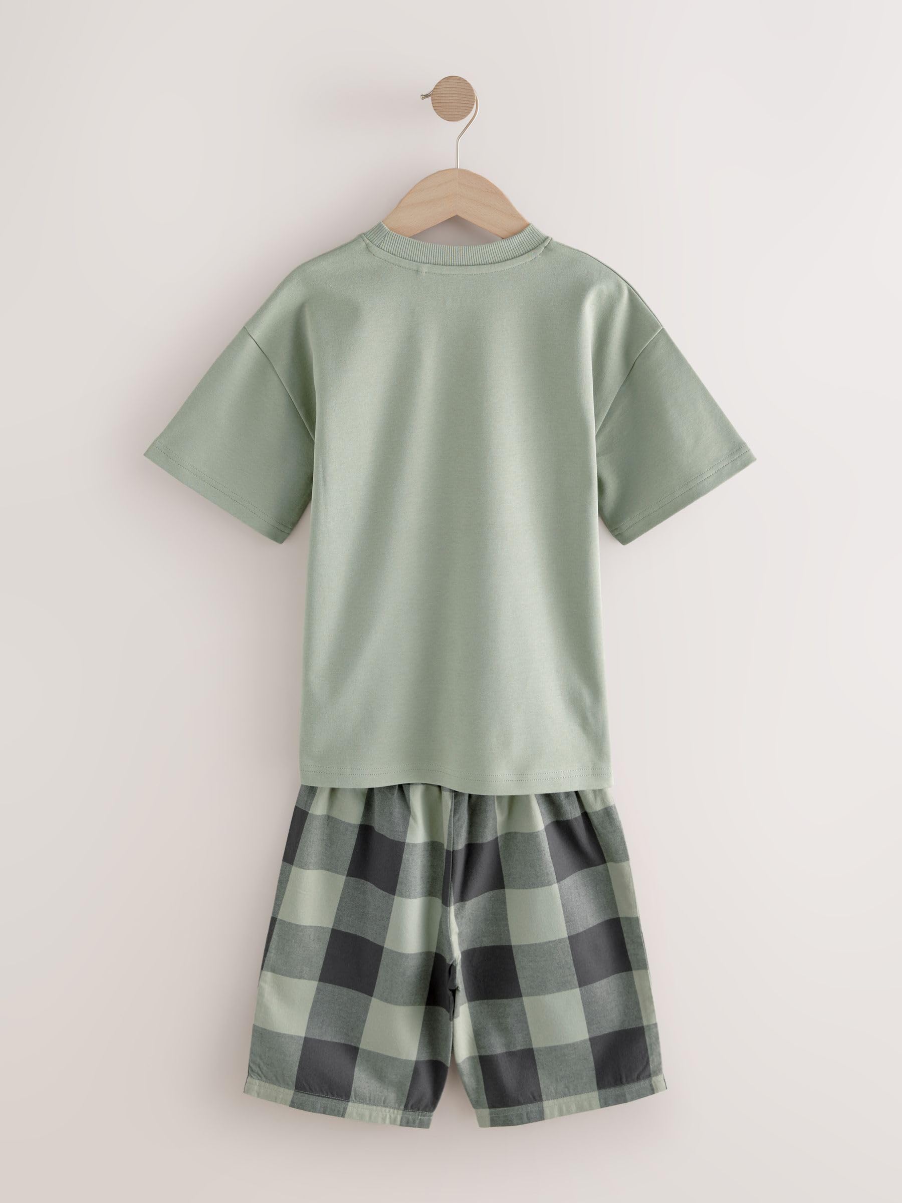 NEXT Garçon Pyjama Short tissés à Carreaux, Lot de 3