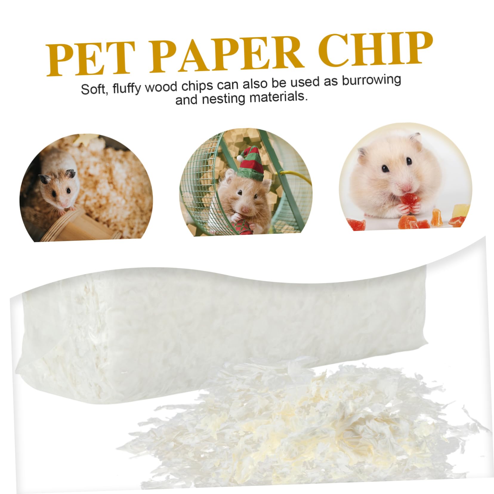 Milisten Hamsterstreu Papier 1 Packung Weiß, Weich und Warm für Kleintier