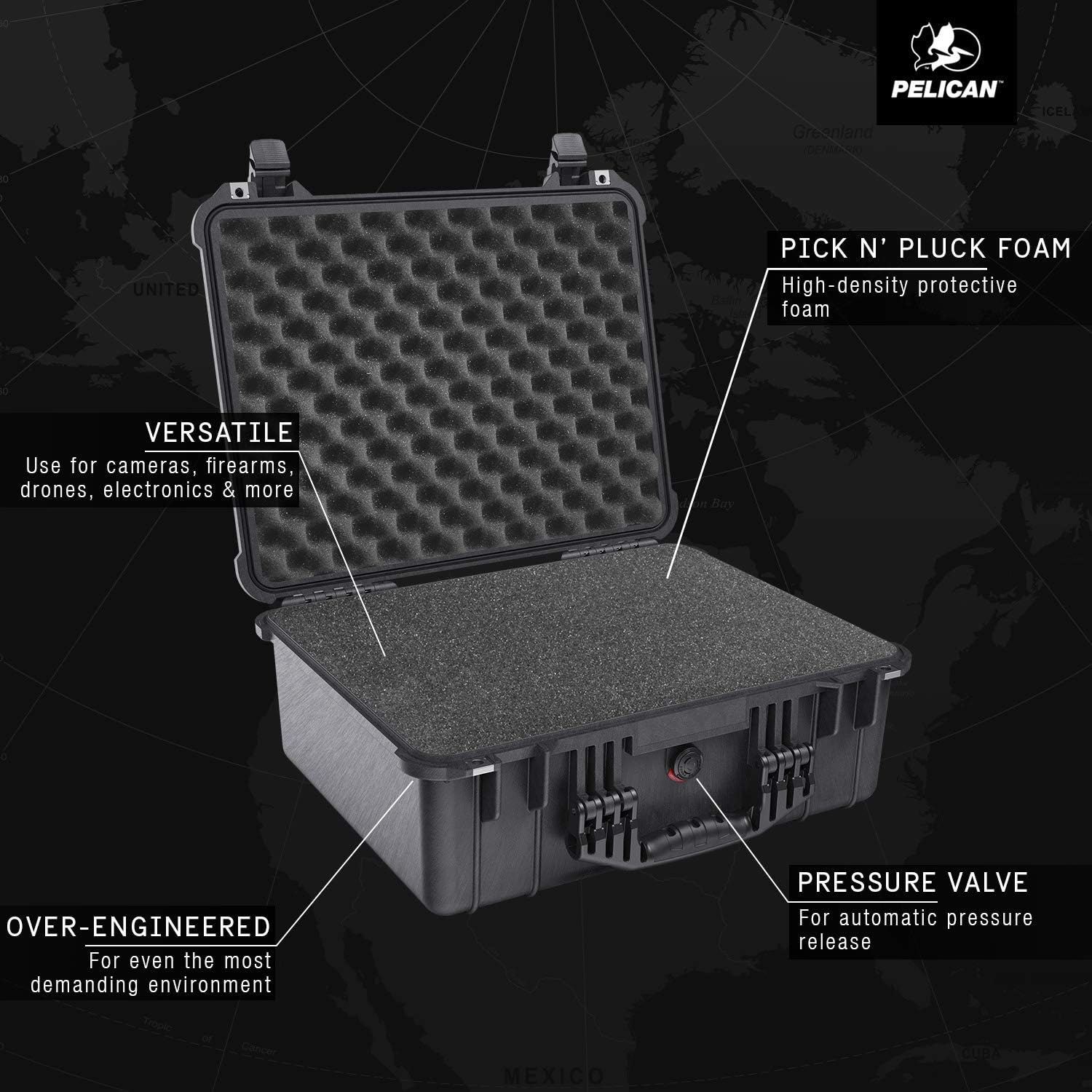 Discount Pelican 1550 Camera Case With Foam (Black)