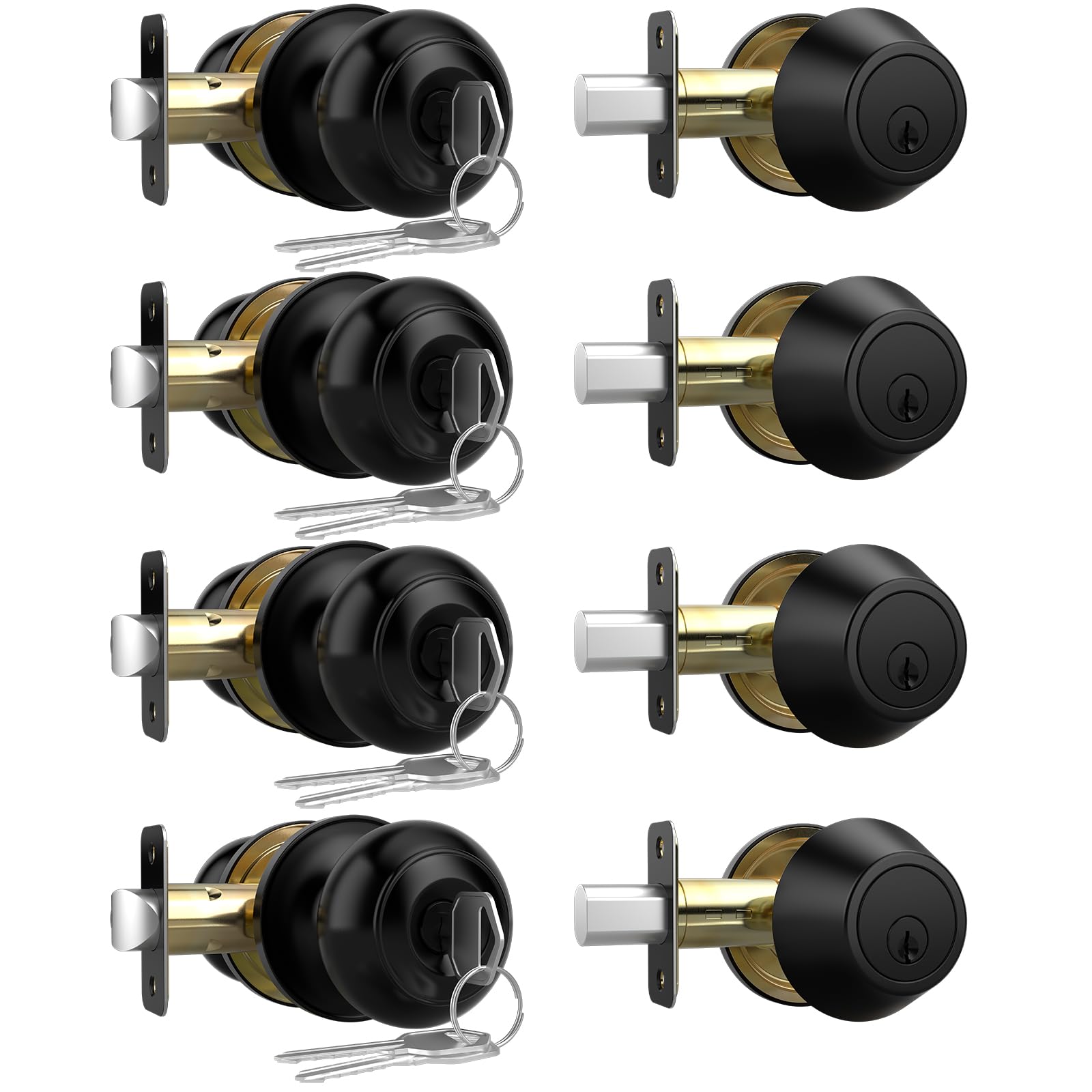 Privacy Door Knobs - Keyless Security 6 Pack -12