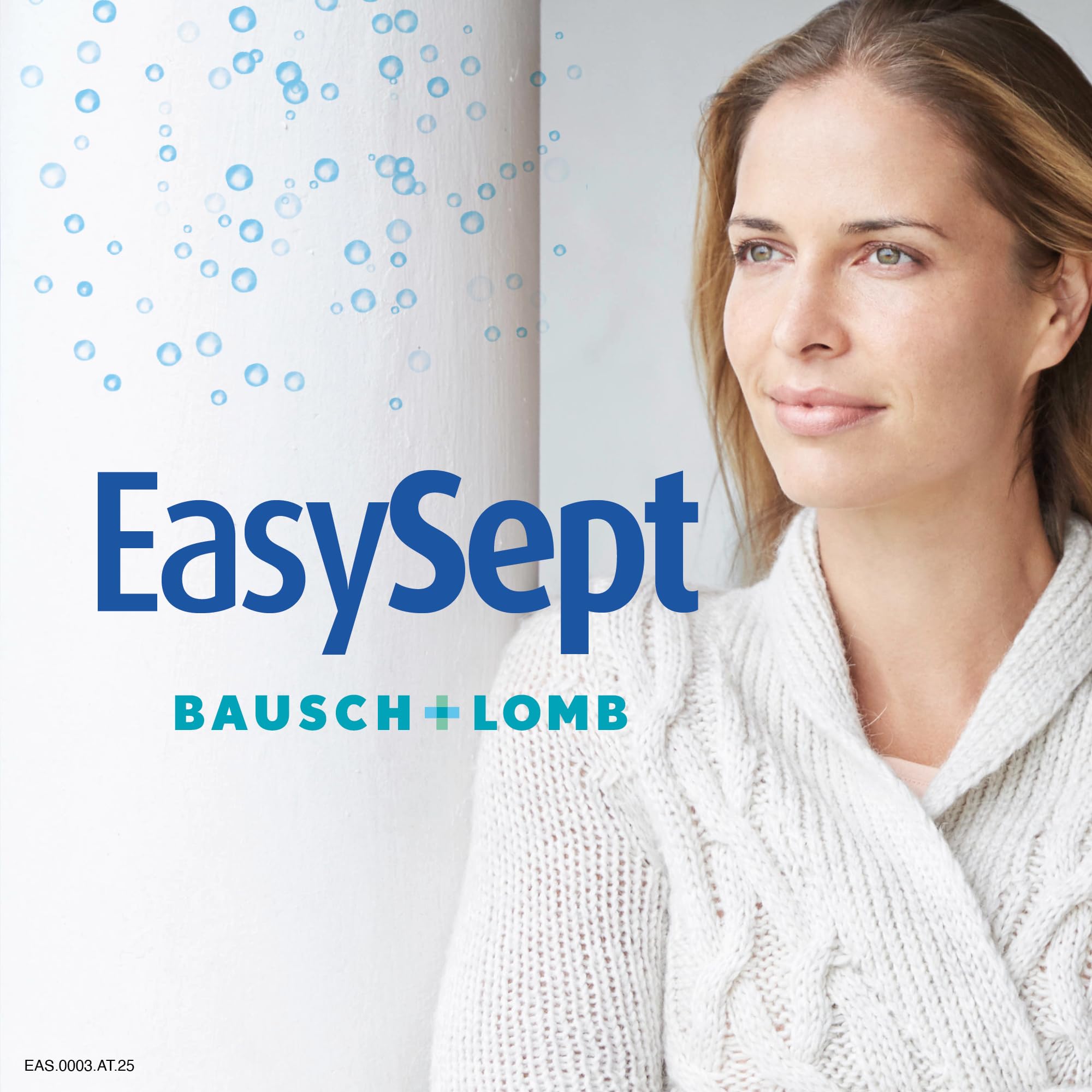 Bausch + Lomb EasySept Peroxidlösung - Kontaktlinsendesinfektions-Lösung für weiche Kontaktlinsen, Einstufen-Peroxidsystem mit Behälter, 3er Pack, 3 x 360 ml