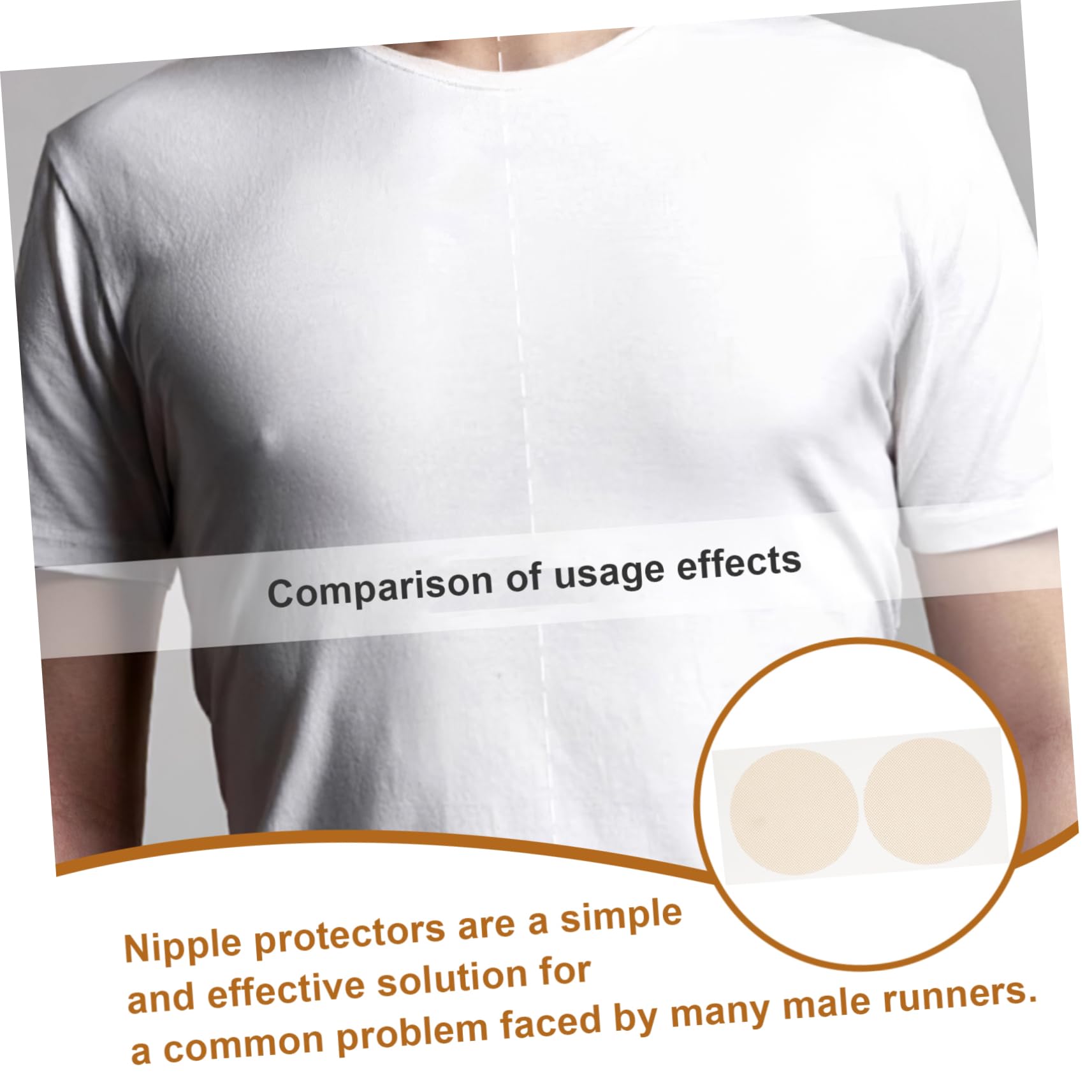 BESPORTBLE 20 Pairs Breathable Protectors for Running Invisible Sports Hiders Self for Marathon and Endurance Events Beige