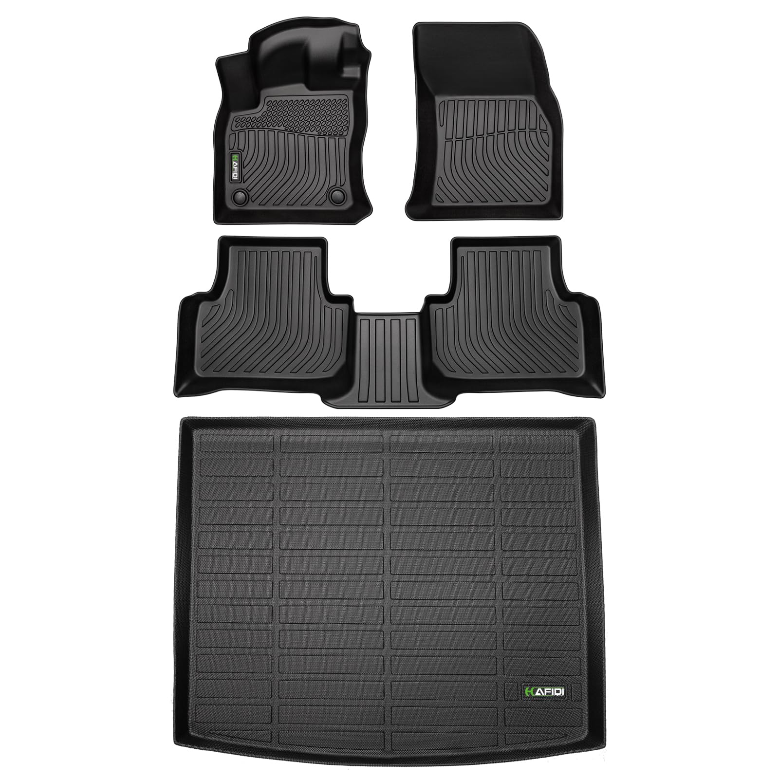 HAFIDI® Floor Mats & Cargo Liner Set Fit For 2022-2024 Volkswagen Taos AWD (Not for FWD Models) All Weather Protection TPE Anti-Slip Automotive Full Set Floor Liners Custom VW Taos Accessories - Black