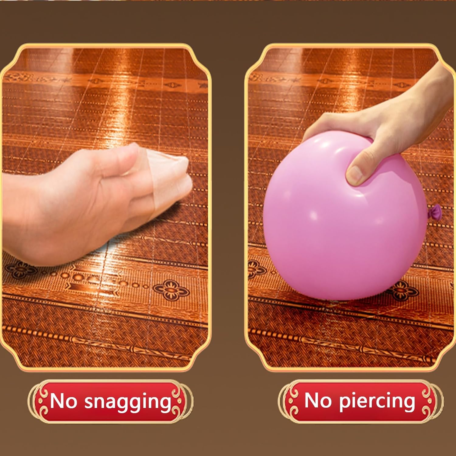 Summer Cooling Bamboo Mat, Double Sided Folding Mats, Bed Mats Cooling Summer Sleeping Pad for Bed, Bedroom Essential for Summer Sleeping(135X195cm/53.1x76.7'')