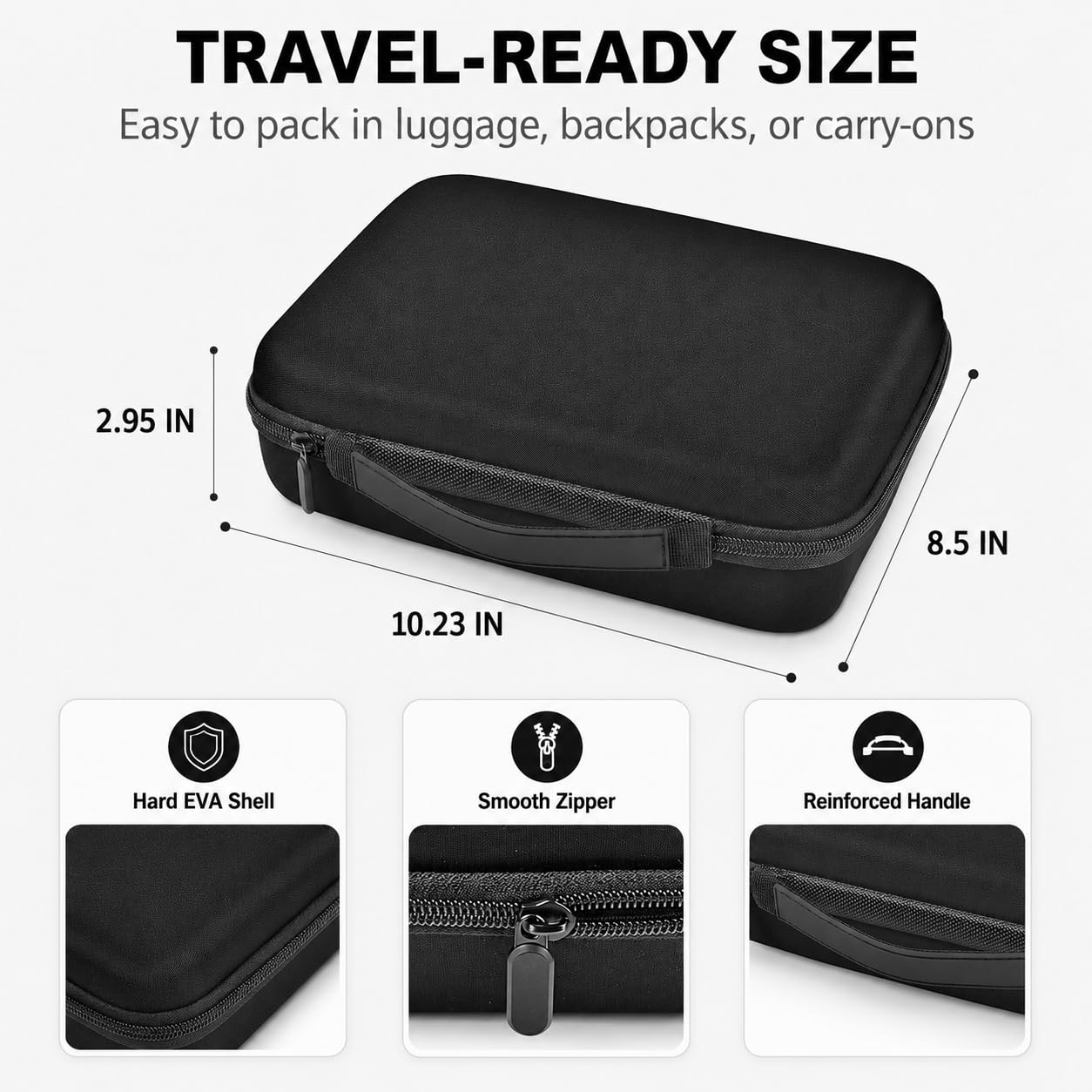 Comecase 8 Slot Travel Watch Case for Men Woman, Hard Shell Watch Organizer view 4