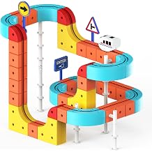 Electric Train Set for Kids, Flexible Race Track with Rechargeable Motorized Train, Gravity-Defying 3D Train Track Set, STEM Building Toy, Train Toys Birthday Gift for Boys Girls Age 3 4 5 6 7 8