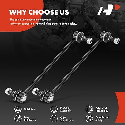 Miniatura 6 de A-Premium 2 eslabones de barra estabilizadora delantera, compatibles con Hyundai y Kia - 2012-2021 - Elantra (Coupe/GT), Accent, Tucson, Veloster,