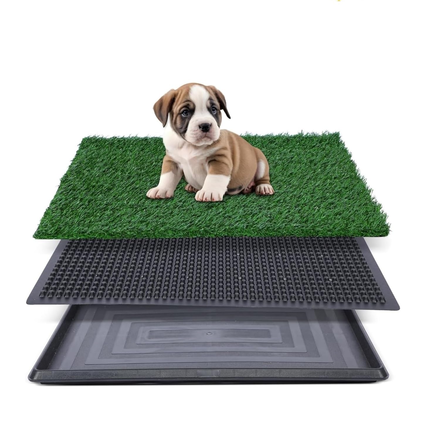Inodoro para Perros con Bandeja, Sistema de Entrenamiento de césped Artificial, Alfombrilla Reutilizable para Perros, Inodoro portátil para Perros para Interiores y Exteriores, para Limpieza en casa