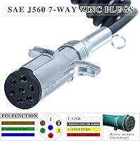 Vista 2 de Cable de 7 vías no ABS de 15 pies, en espiral cable negro tapones de zinc fundido a presión