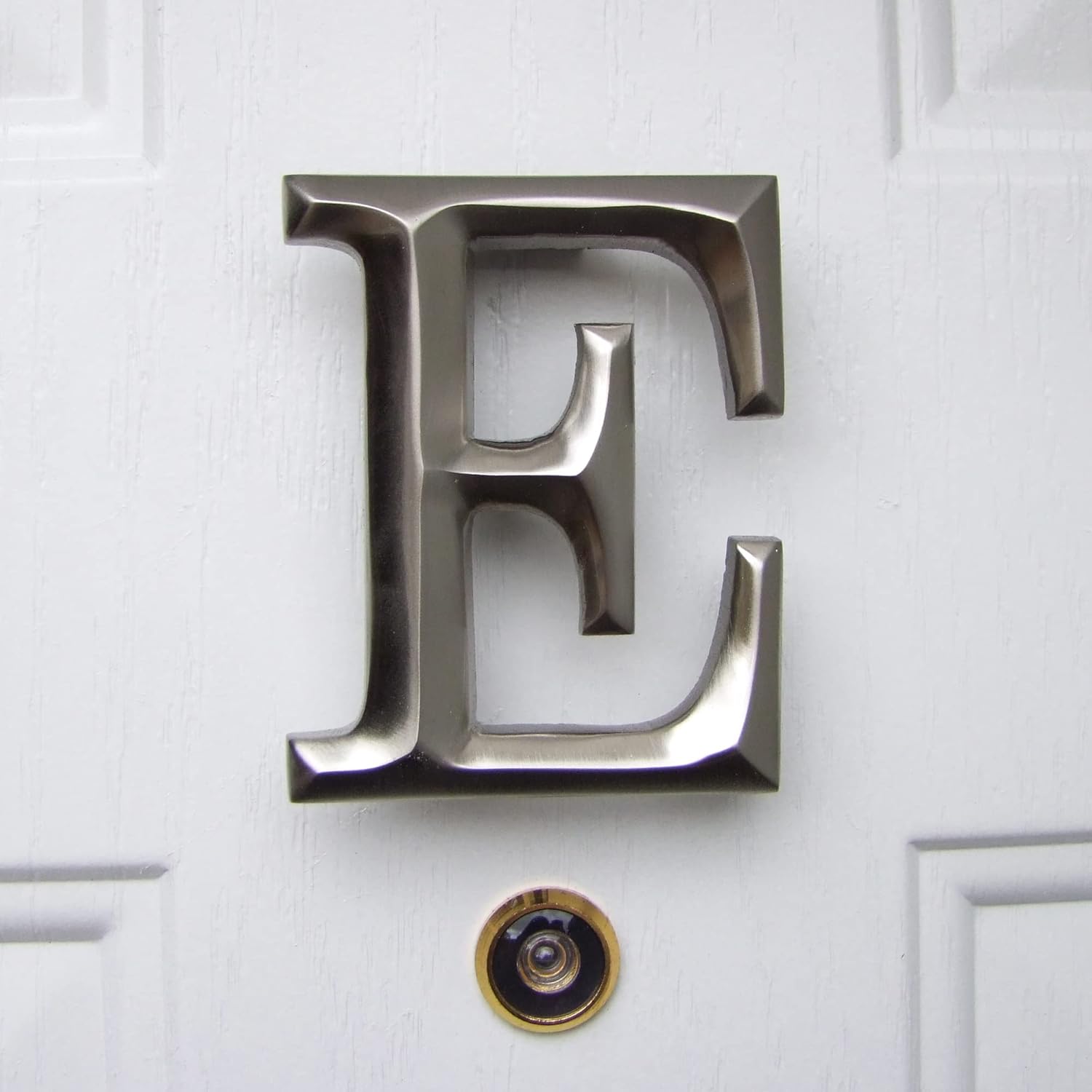 Monogram Letter E Door Knocker - Nickel