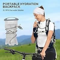 Vista 5 de IX INOXTO Mochila de hidratación de 20 L, impermeable, con marco interno para senderismo, con bolsa de agua de hidratación de 2 litros y cubierta