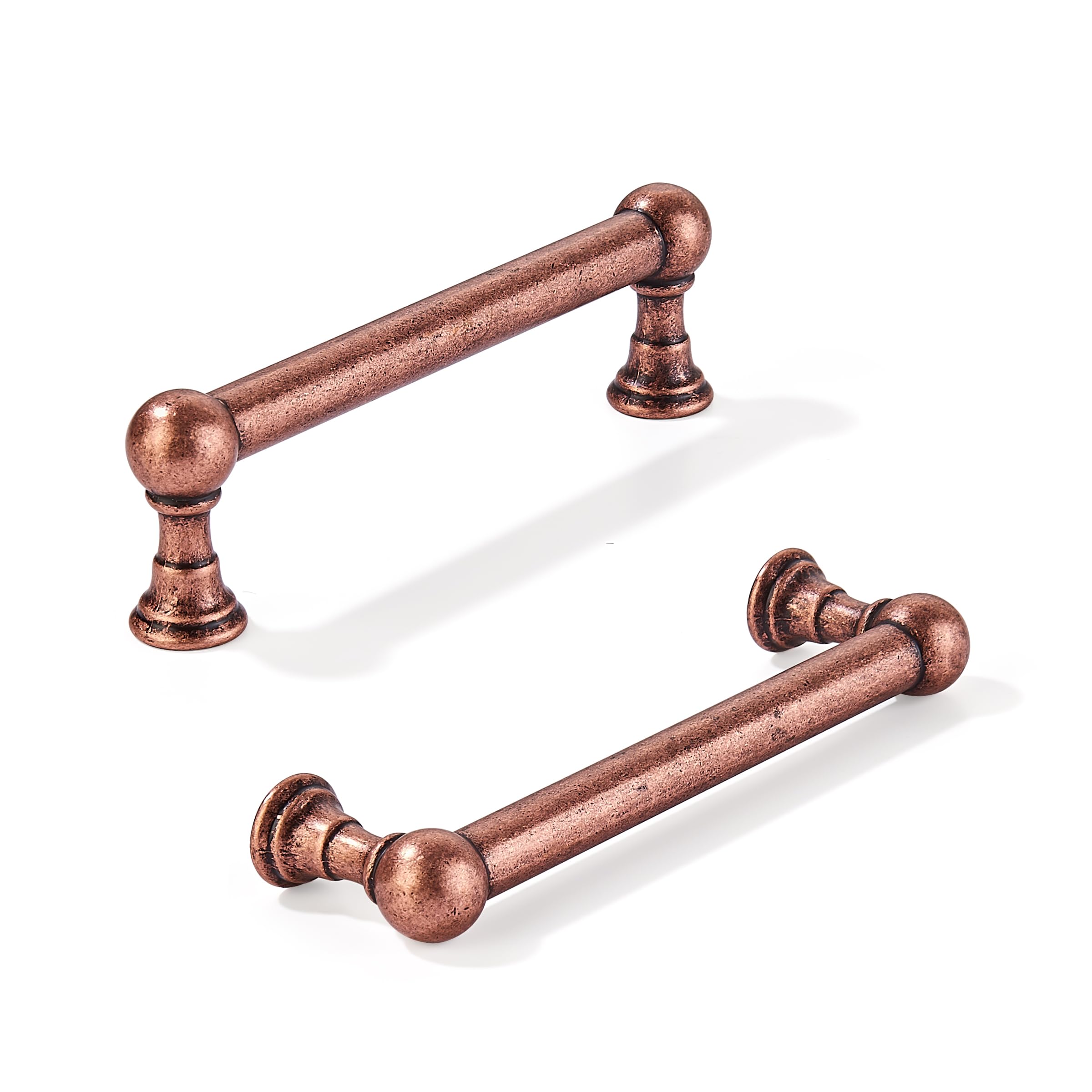 khtumeware 10 Pack 3-3/4 Inch Hole Center Antique Copper Cabinet Pulls Heavy Duty Solid Cabinet Handles cabinets Dressers Kitchens Handles Bathroom cabinets — image 1
