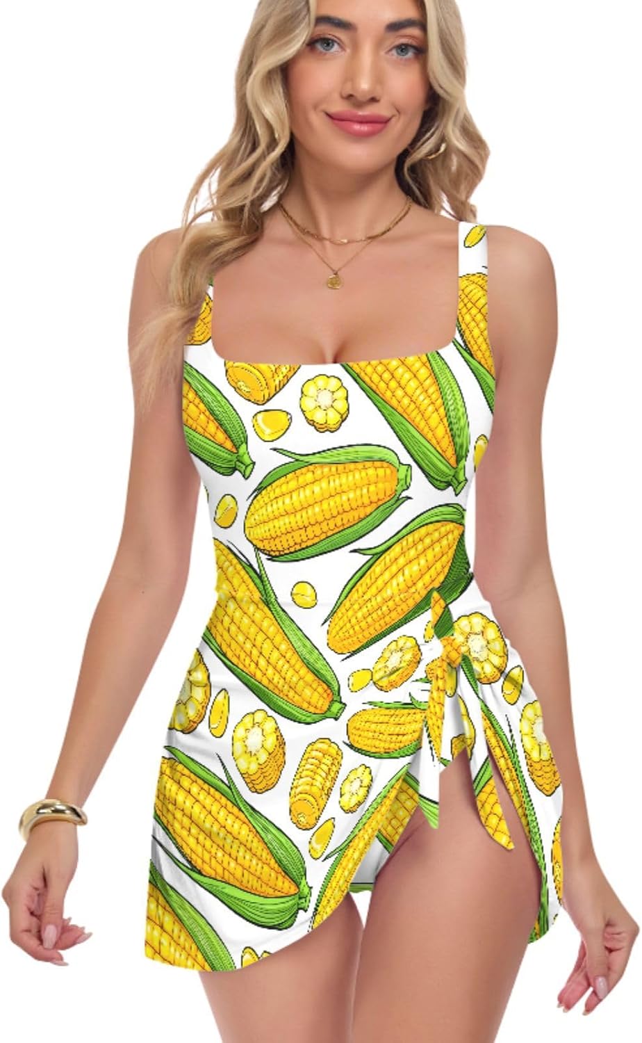 Vegetables Corn Women's One Piece Swimsuits Tummy Control Bathing Suits S A2303178