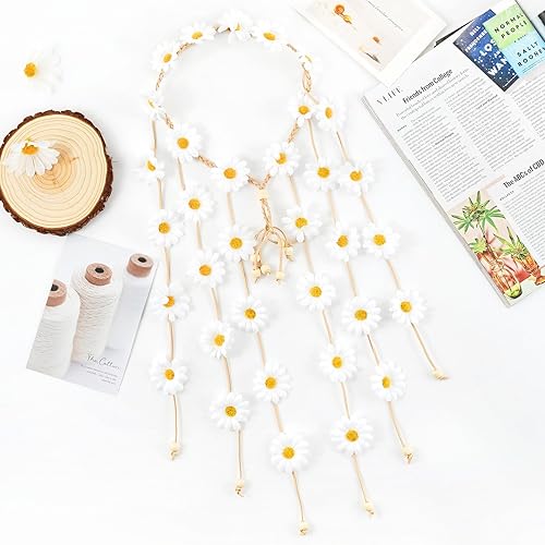 Miniatura 8 de DOCILA Diademas de flores para mujer, diadema floral hippie bohemia, corona de hadas, boda, fiestas, traje, accesorios para el cabello