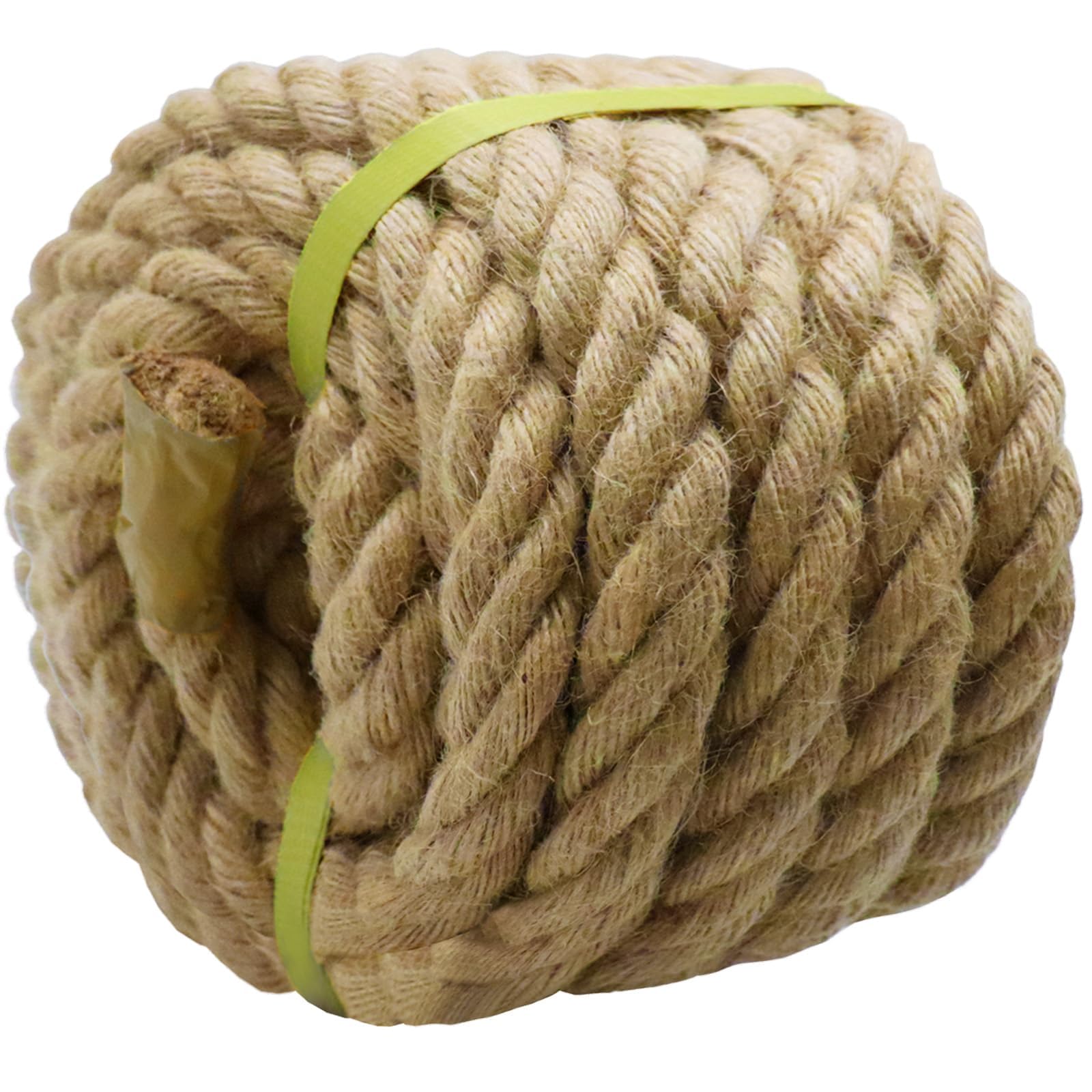 VEIZEDDJute Rope 1Inch X25 Feet - Twisted Hemp Rope Thick Manila Rope - Nautical Rope for Deer,Swing, Tug of War Rope