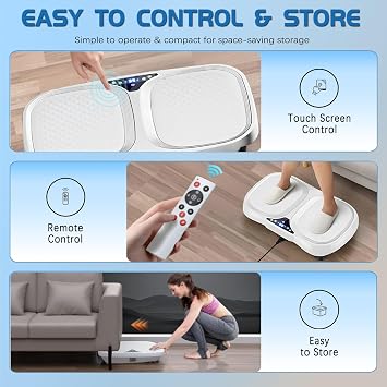 Vibration Plate Exercise Machine - 200kg Load Capacity, 120 Intensity Levels, Exercise Equipment for Home Use 5 Muscle-Stimulating Programs, Anti-Slip Design | Fitness Equipment for Full-Body Workout