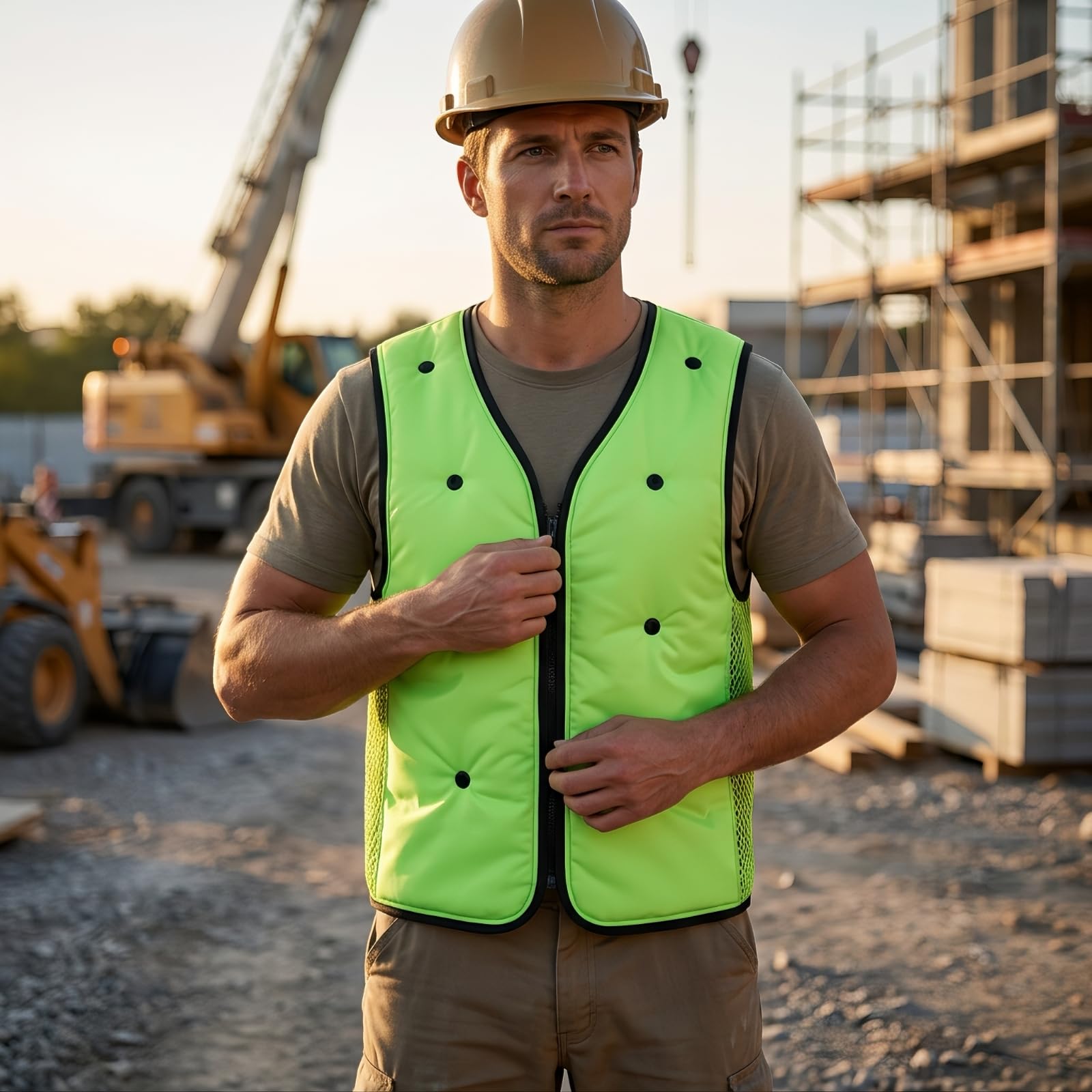 hlweste Arbeitsweste Weste Funktionsweste Meshweste Robuste Verarbeitung mit Reißverschluss Und Pflegeleichter Oberfläche aus Polyester TPU für