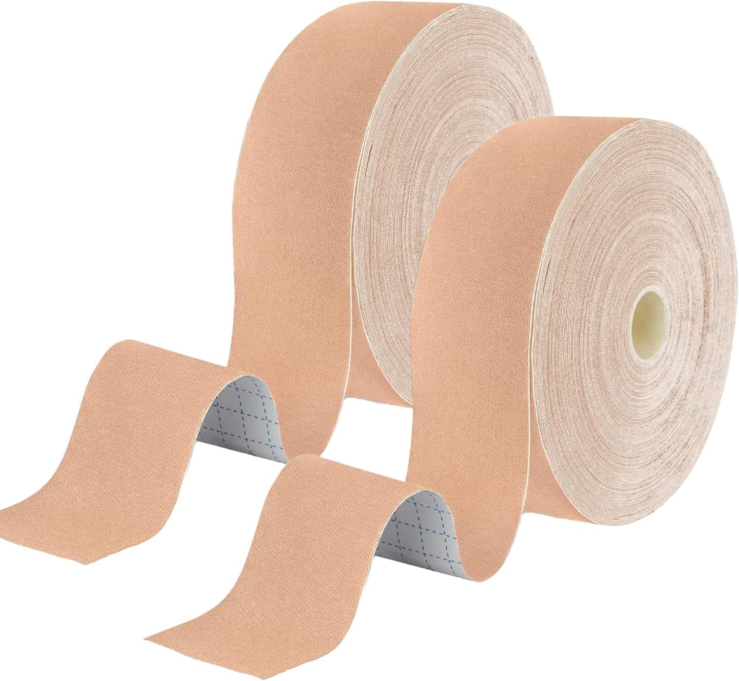 Kinesiology Tape 2 Rolls Set, 1" x 16.4 feet Per Roll Elastic Sports Tape (Flesh) | Waterproof Athletic Tape, Uncut Kinetic Tape, Elastic Muscle Tape, Sports Tape, Knee Tape for Exercise and Daily Use