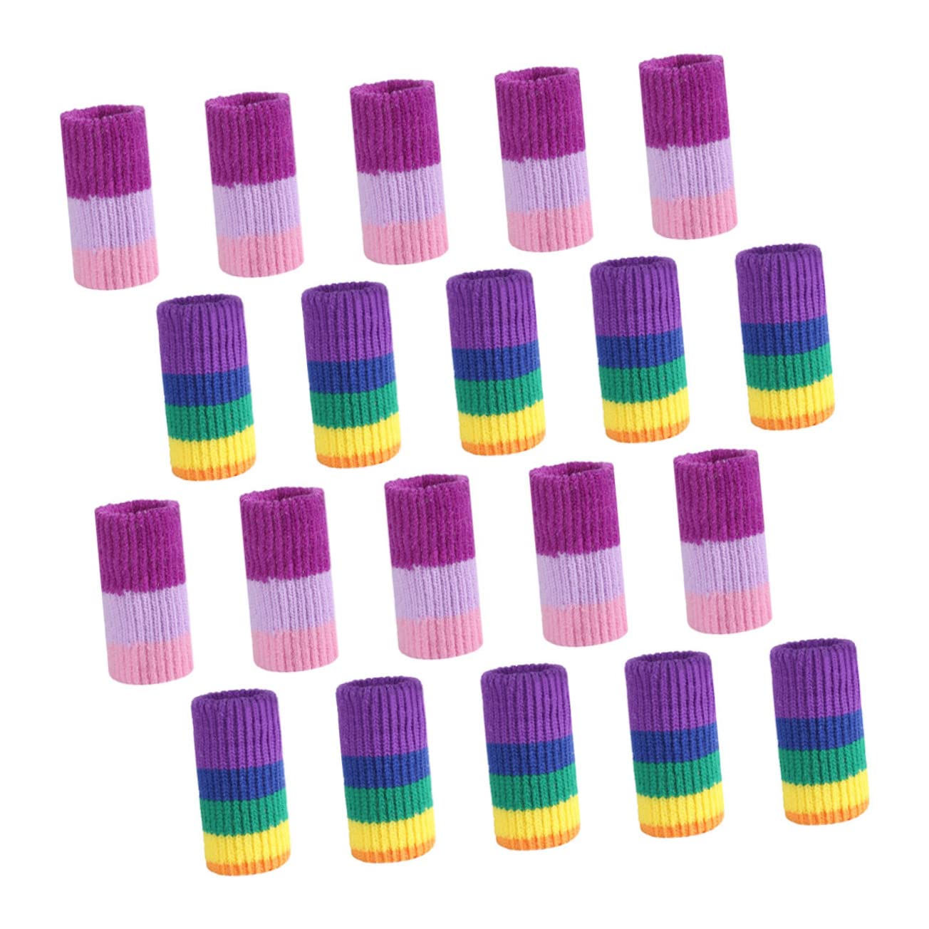 Ipetboom Rainbow Basketball Accessory 20pcs Finger Guard Nylon Elastic Sleeves Protective Finger Sleeves Sports Gear for Boys and Girls